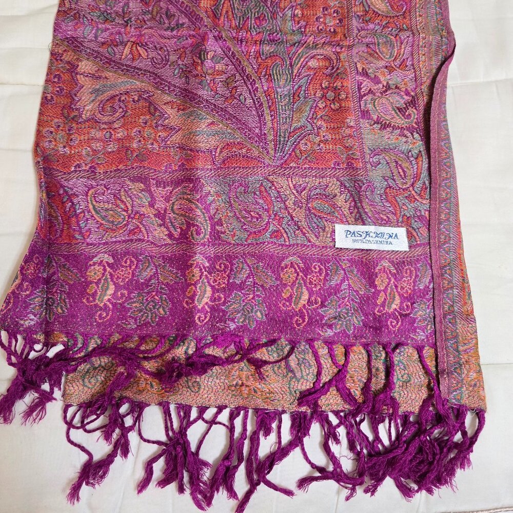 Pashmina Pink and Orange Wrap Shawl